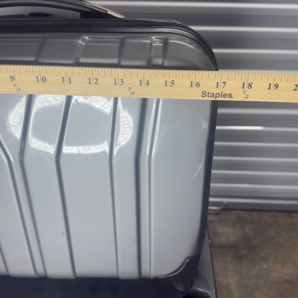 Brookstone Dash 2.0 Hardside Underseat Spinner Luggage Silver Rolling Briefcase - Picture 9 of 11